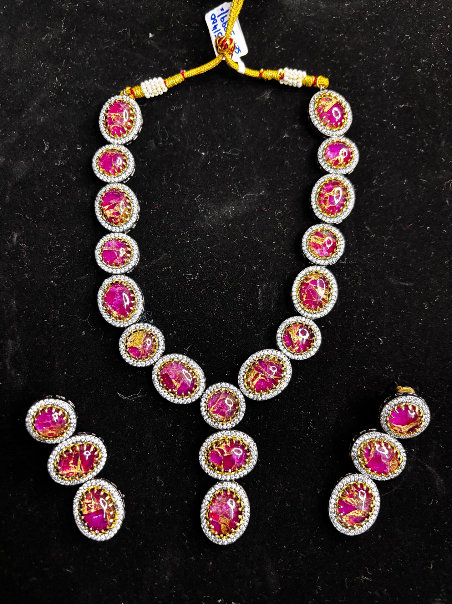 Pink Oval Jewelry Set