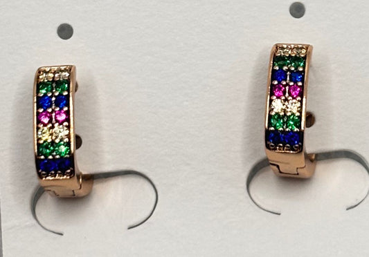 Rainbow Huggie Earrings