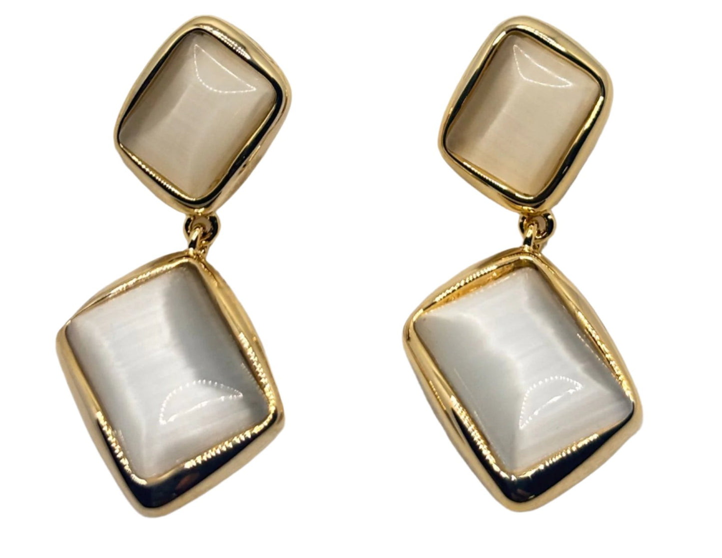 Two-Tiered Square Earrings