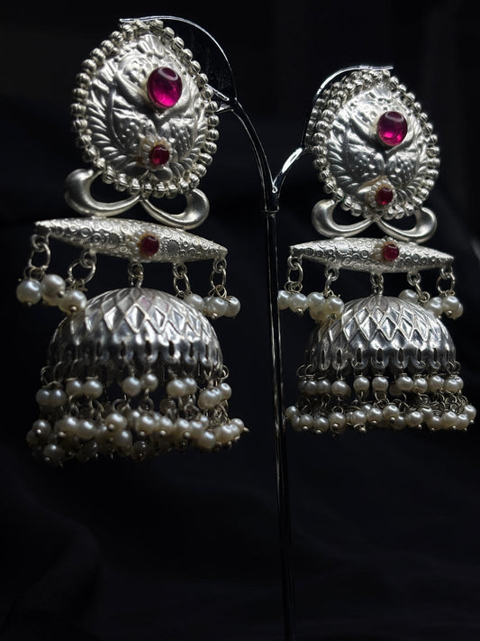 Silver Jhumka Earrings