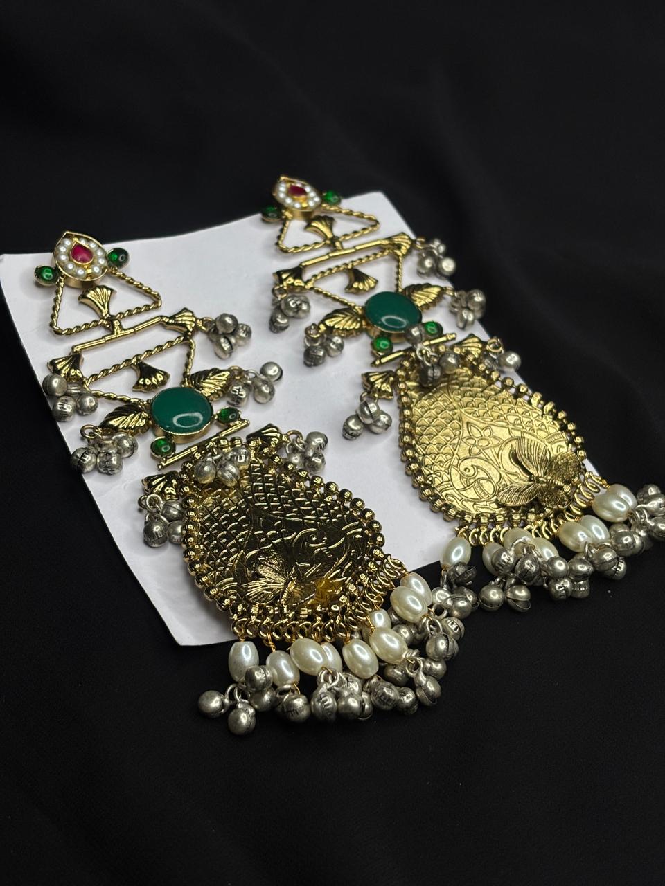 Golden Ethnic Earrings