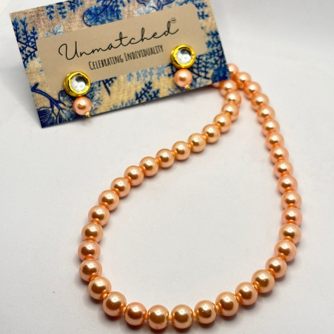 Golden Peach Pearl Necklace