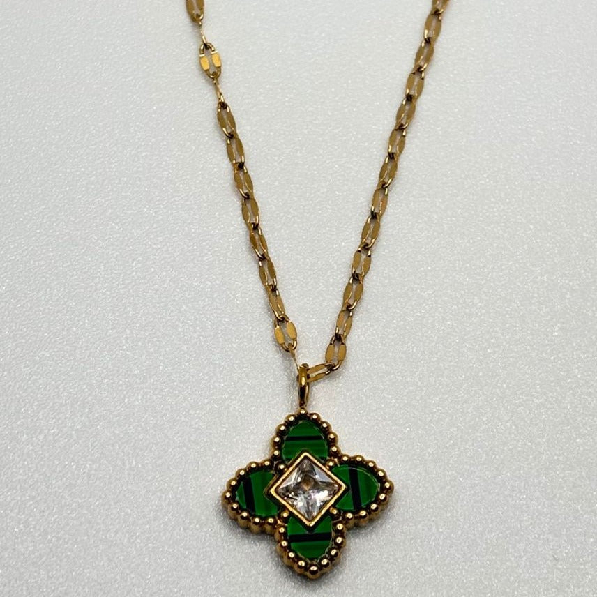 Emerald Blossom Diamond Pendant