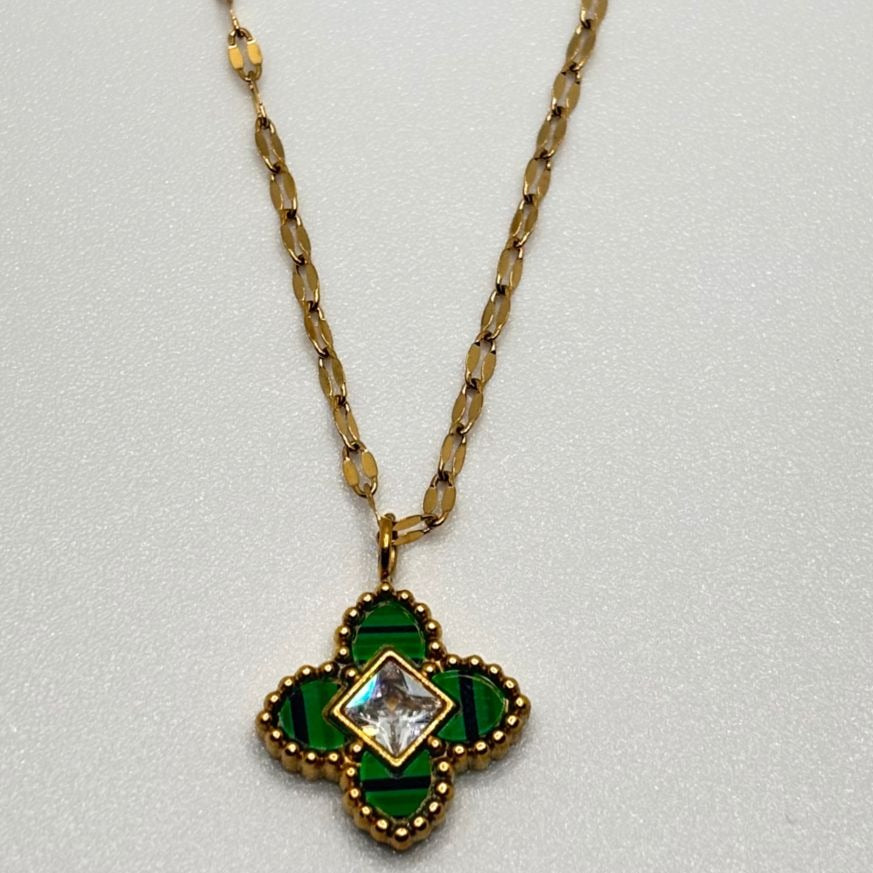 Emerald Blossom Diamond Pendant