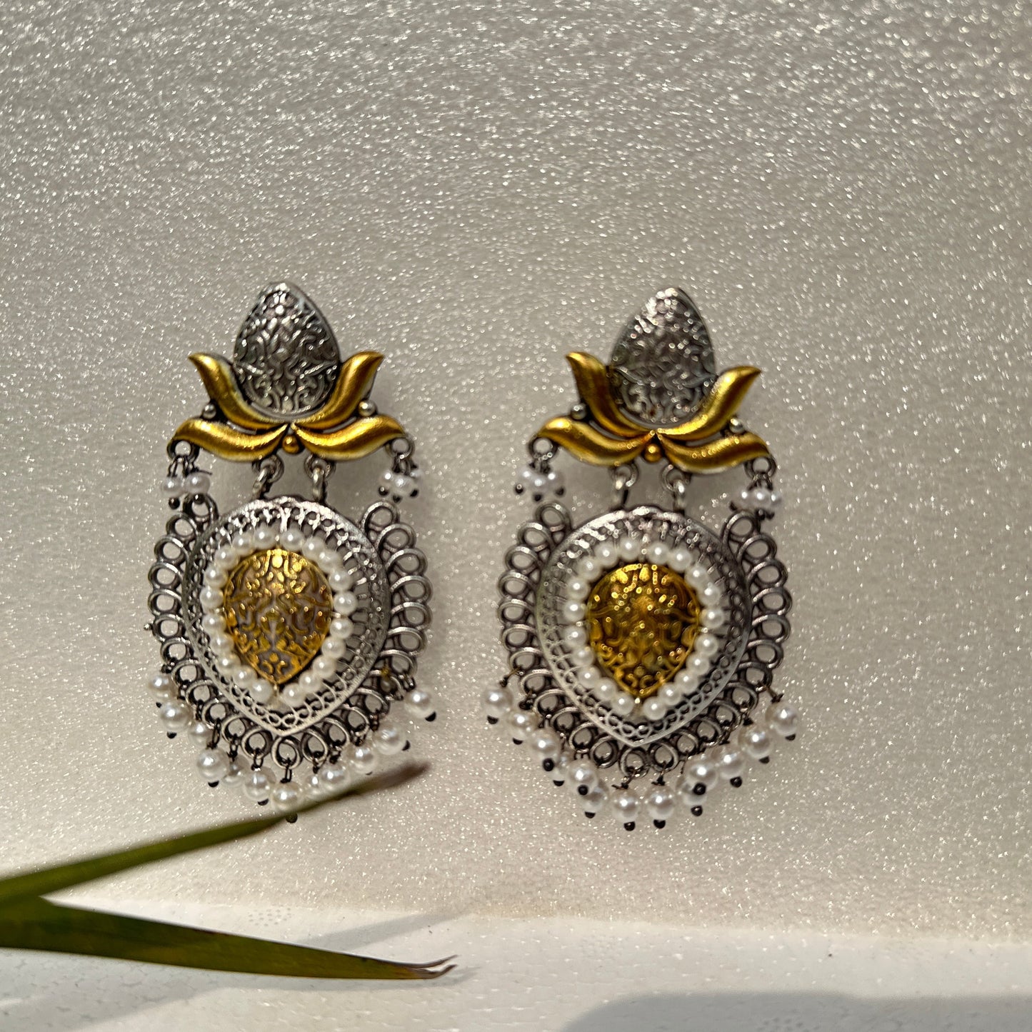 Elegance in Harmony Gold and Silver Earrings