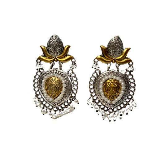 Elegance in Harmony Gold and Silver Earrings