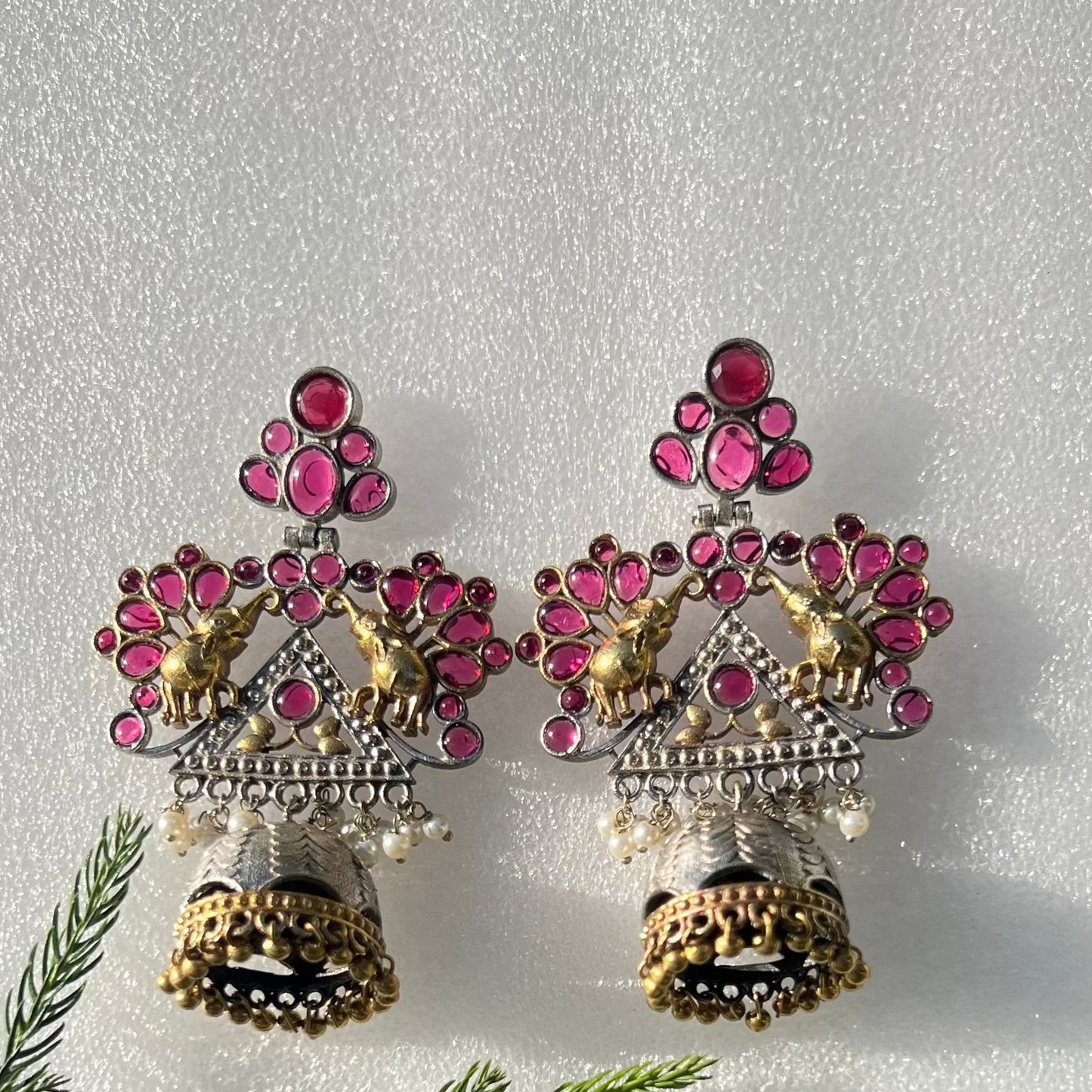 Unmatched Pink Elephant Jhumki Earrings
