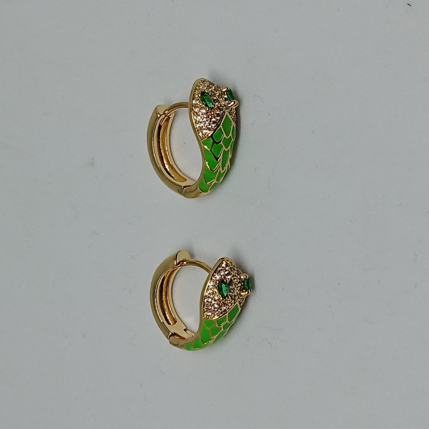 Electric Green Serpent Earrings