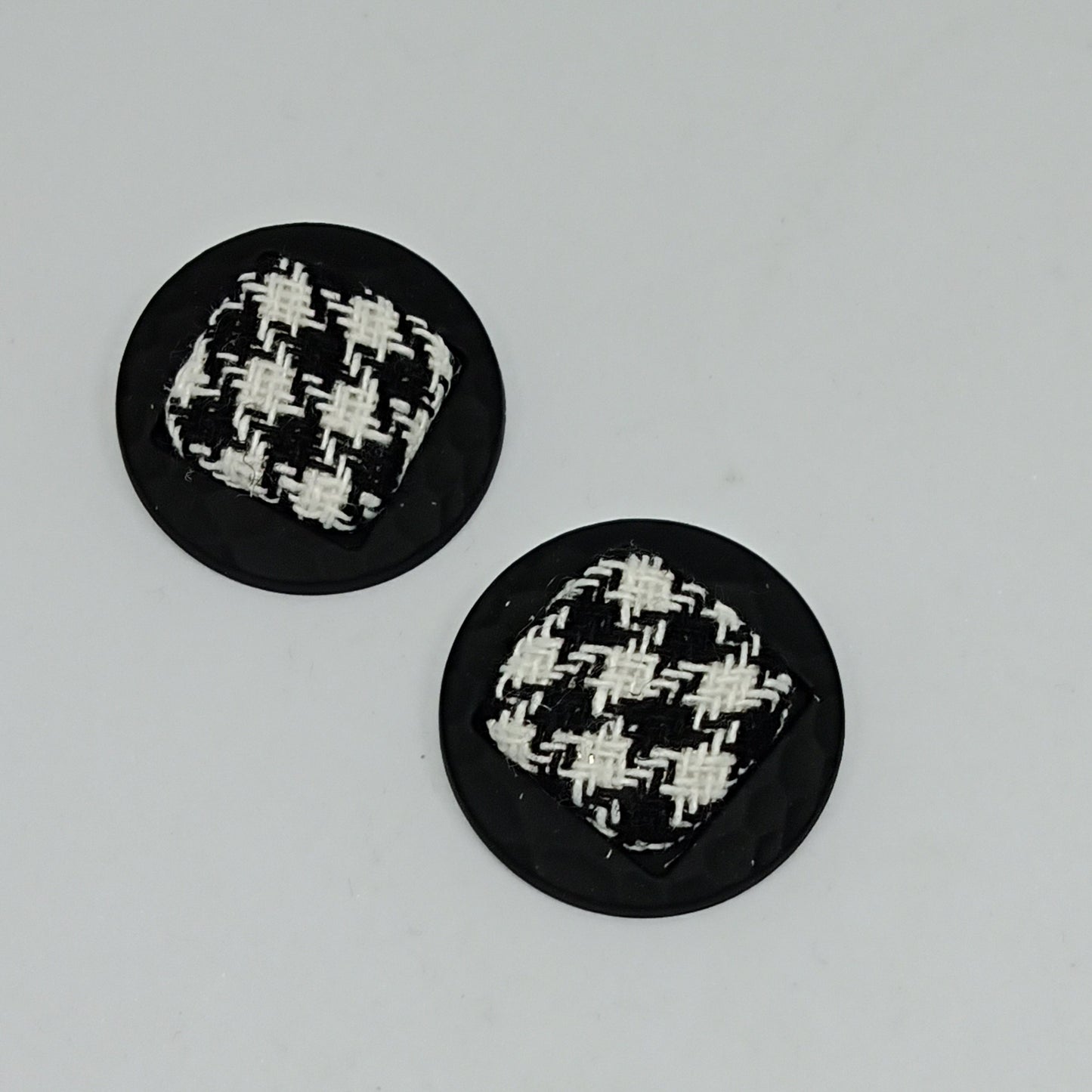 Black Buttoned Studs
