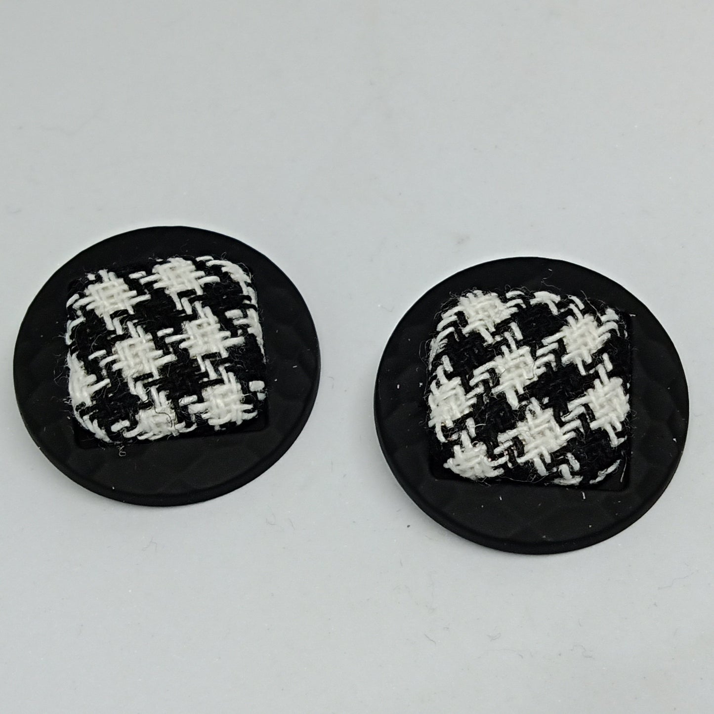 Black Buttoned Studs