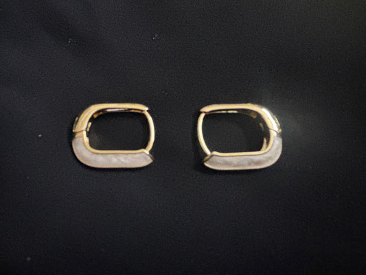 White Enamel Hoop Earrings