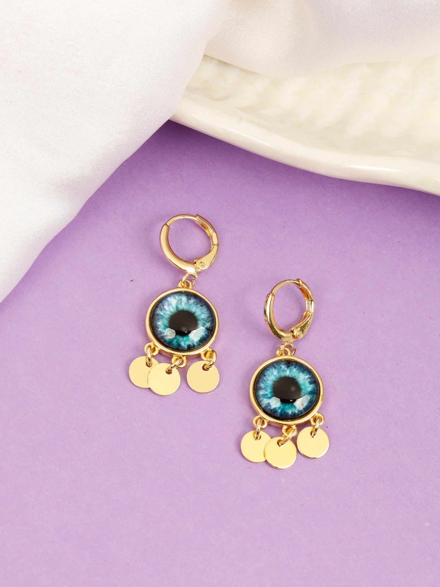 Magnified Evil Eye Earrings